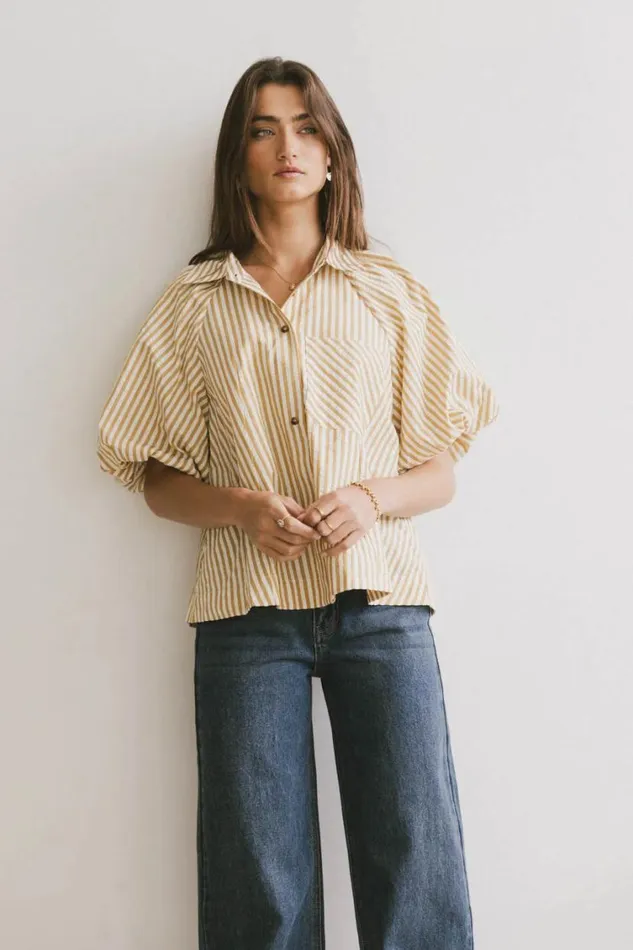 Tops Women Bohme Callum Button Up In Mustard Mustard