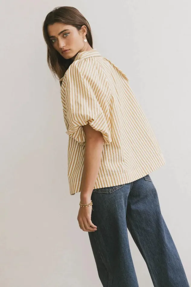 Tops Women Bohme Callum Button Up In Mustard Mustard