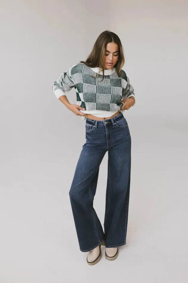 Tops Women Bohme Cielo Checkered Sweater In Green Green