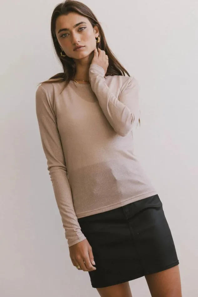 Tops Women Bohme Della Shimmer Top In Mauve Mauve