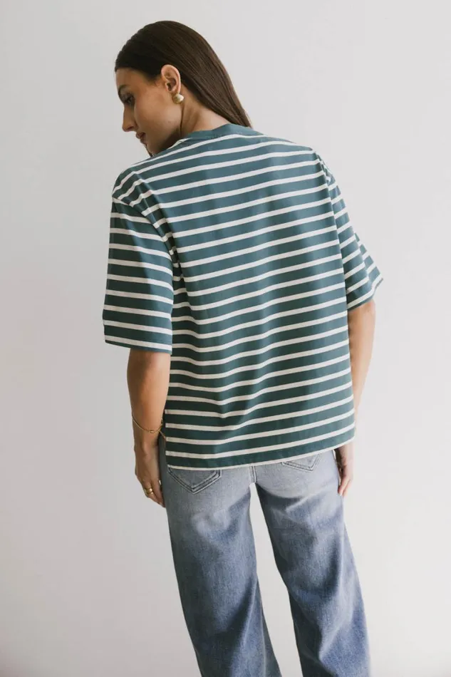 Tops Women Bohme Freddie Striped Tee In Teal Teal