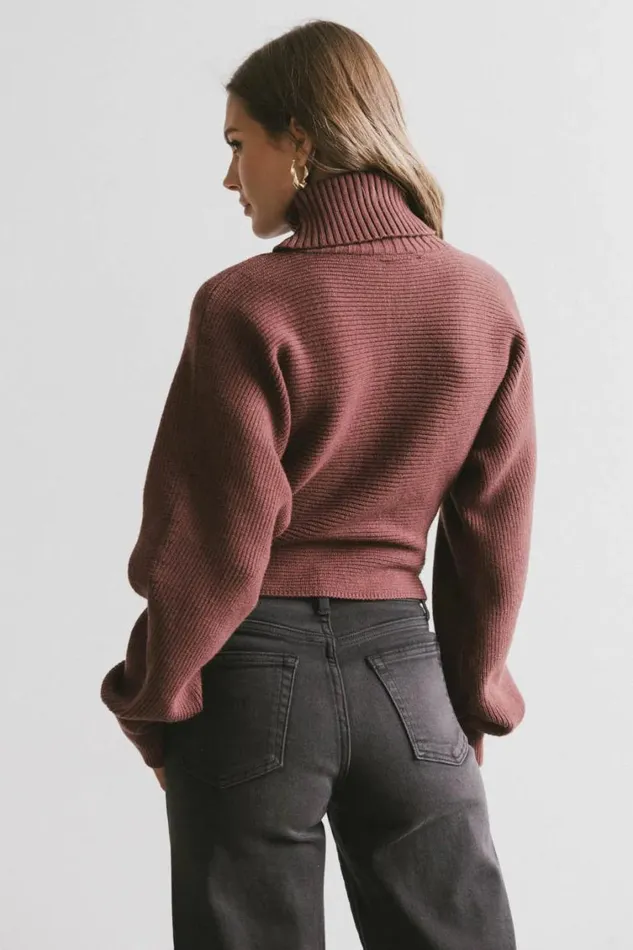 Tops Women Bohme Gracelyn Turtleneck Sweater In Redbrown Redbrown