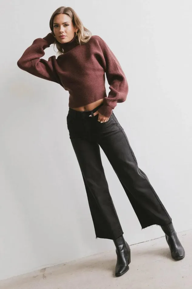 Tops Women Bohme Gracelyn Turtleneck Sweater In Redbrown Redbrown
