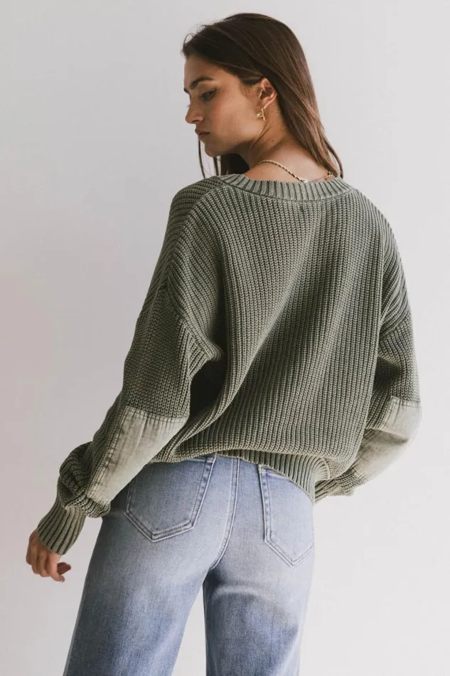 Tops Women Bohme Inda Henley Sweater In Olive Olive
