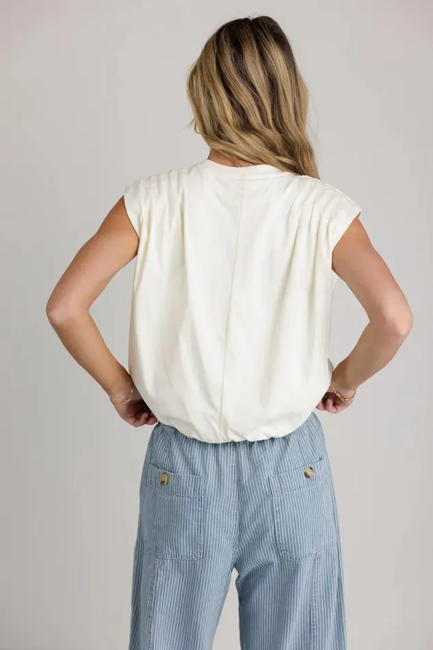 Tops Women Bohme Kaidence Muscle Tee In Ivory 8211 FINAL SALE Ivory