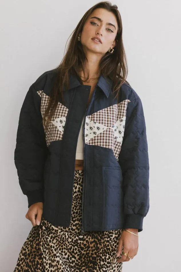 Tops Women Bohme Karlie Quilted Jacket In Navy Navy