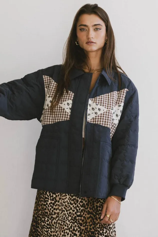 Tops Women Bohme Karlie Quilted Jacket In Navy Navy