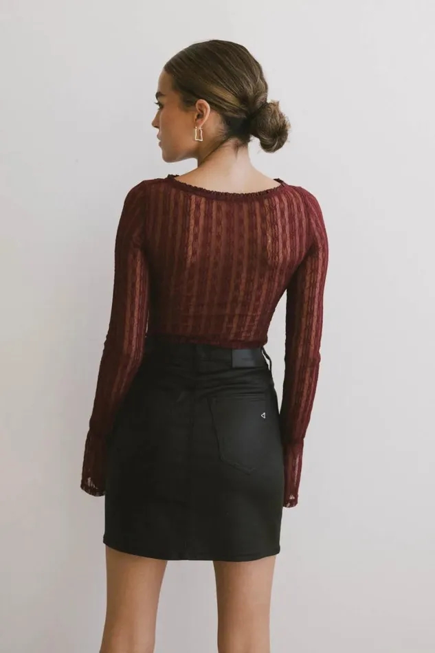 Tops Women Bohme Linnea Lace Top In Burgundy Burgundy