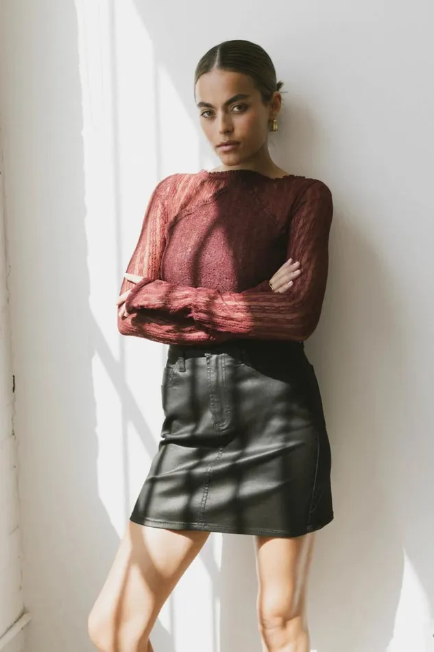 Tops Women Bohme Linnea Lace Top In Burgundy Burgundy