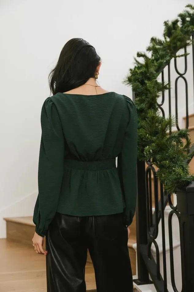 Tops Women Bohme Maeve Twist Front Blouse In Emerald Emerald