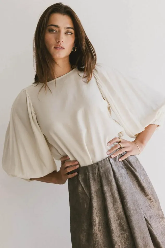 Tops Women Bohme Nadine Blouse In Bone Bone