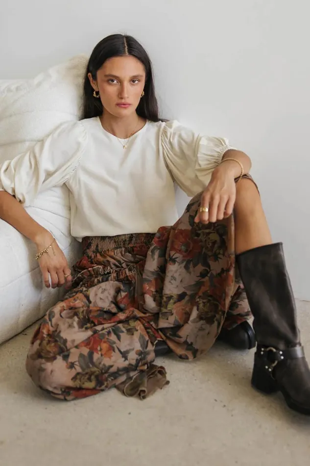 Tops Women Bohme Nadine Blouse In Bone Bone