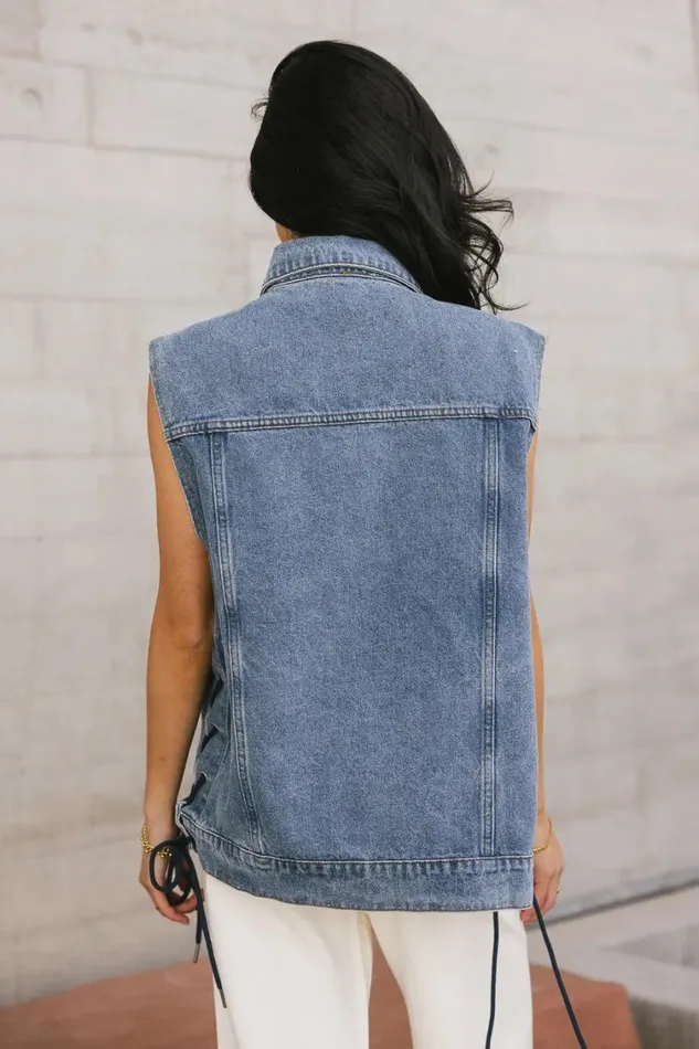 Tops Women Bohme Stephie Lace Up Denim Vest