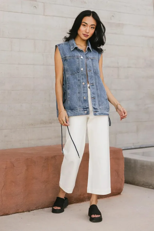 Tops Women Bohme Stephie Lace Up Denim Vest