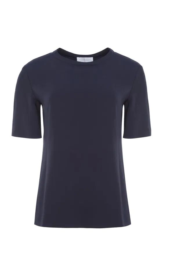 Tops Women Gabriela Hearst Elisa Top In Navy Silk Crepe