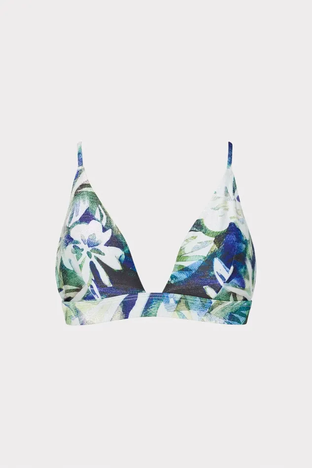 Tropical Paradise Bikini Top Green Multi Women Milly Swim and Coverups