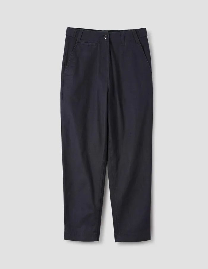 Trousers Women Margaret Howell Mhl Tab Waist Tapered Trouser Indigo
