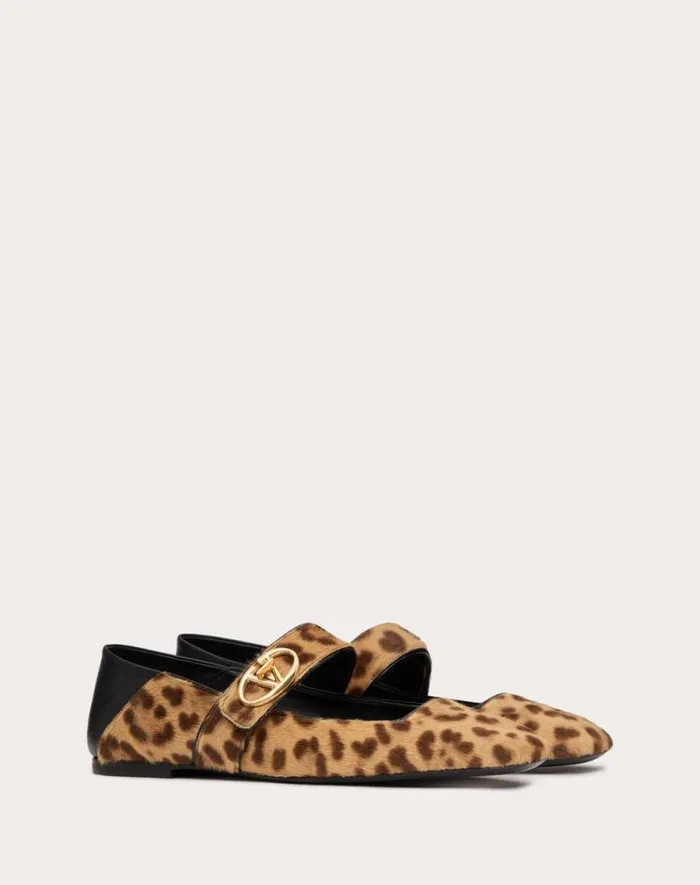 Valentino Ballerinas Woman Vlogo Locker Maryjane Ballerina In Ponyeffect Calfskin For Woman In Beigebrownblack Beigebrownblack Valentino Ballerinas Woman Vlogo Locker Maryjane Ballerina In Ponyeffect Calfskin For Woman In Beigebrownblack Beigebrownblack