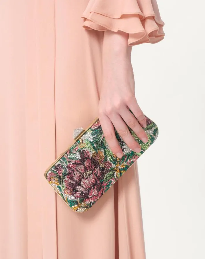 Valentino Gowns Woman Embroidered Georgette Long Dress For Woman In Rose Mist Rose Mist Valentino Gowns Woman Embroidered Georgette Long Dress For Woman In Rose Mist Rose Mist