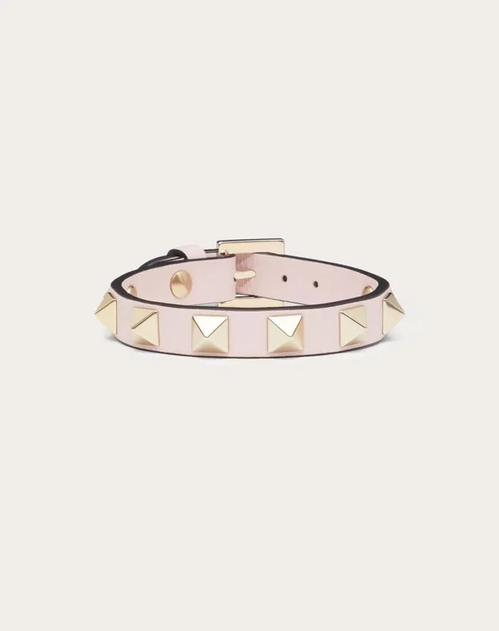 Valentino Jewelry Woman Rockstud Bracelet For Woman In Rose Quartz Rose Quartz