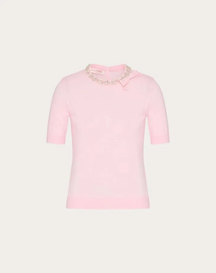 Valentino Knitwear Woman Embroidered Wool Sweater For Woman In Comfit Comfit Valentino Knitwear Woman Embroidered Wool Sweater For Woman In Comfit Comfit
