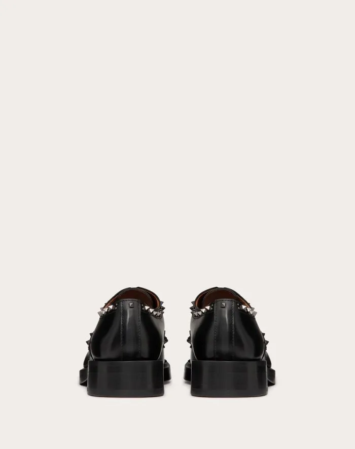 Valentino Loafers And Oxfords Woman Valentino Garavani Gentleglam Oxford Laceup Shoe In Calfskin For Woman In Black Black