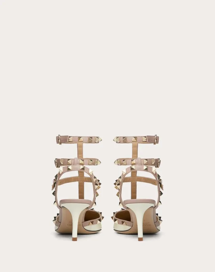 Valentino Pumps Woman Rockstud Caged Pump 65mm For Woman In Poudre Poudre