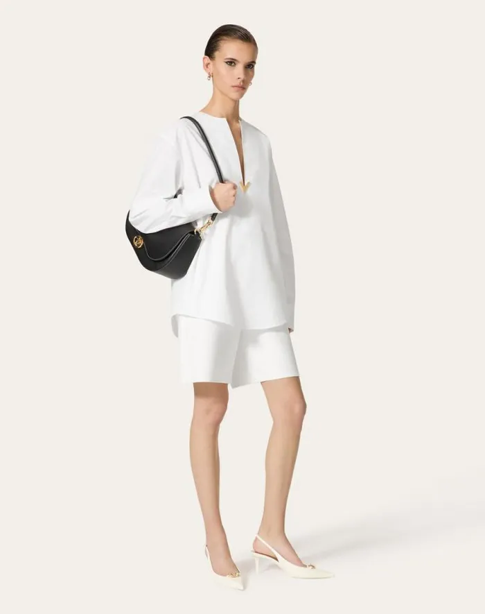 Valentino Shirts And Tops Woman Cotton Popeline Top For Woman In White White Valentino Shirts And Tops Woman Cotton Popeline Top For Woman In White White