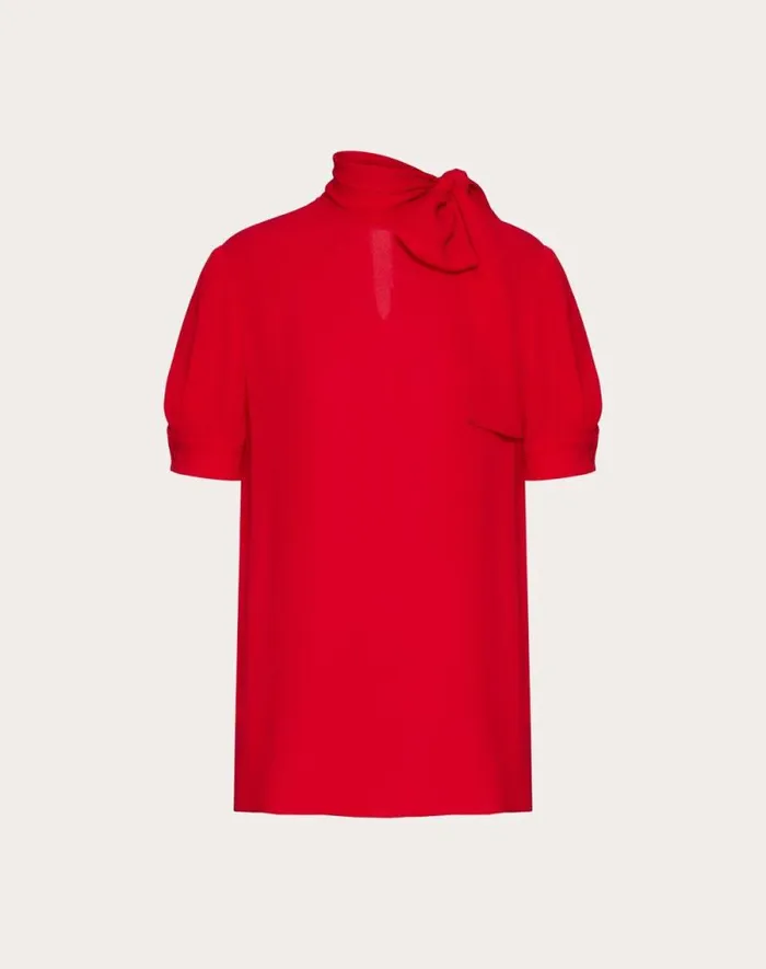 Valentino Shirts And Tops Woman Georgette Top For Woman In Ivory Ivory