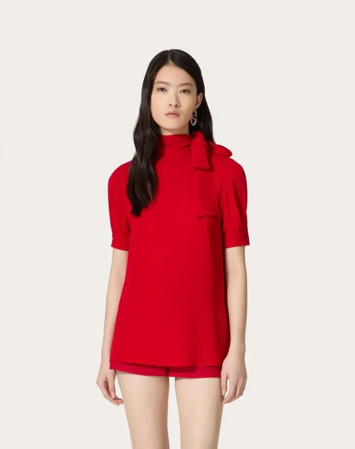 Valentino Shirts And Tops Woman Georgette Top For Woman In Ivory Ivory Valentino Shirts And Tops Woman Georgette Top For Woman In Ivory Ivory