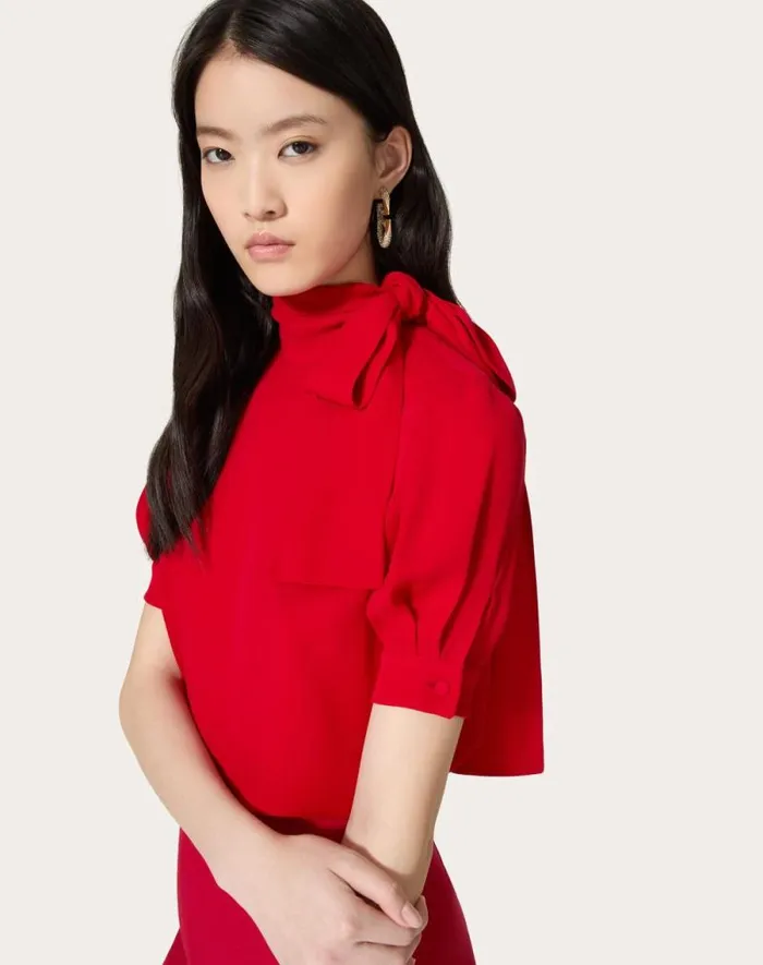 Valentino Shirts And Tops Woman Georgette Top For Woman In Ivory Ivory Valentino Shirts And Tops Woman Georgette Top For Woman In Ivory Ivory