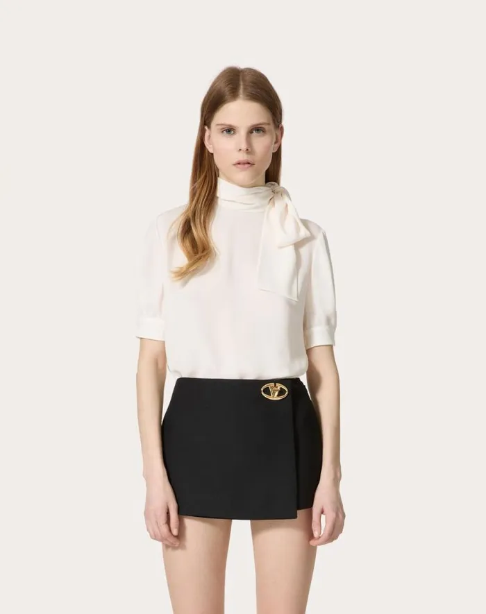 Valentino Shirts And Tops Woman Georgette Top For Woman In Ivory Ivory Valentino Shirts And Tops Woman Georgette Top For Woman In Ivory Ivory