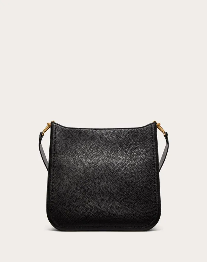 Valentino Shoulder Bags Woman Valentino Garavani Alltime Hobo Bag In Grainy Calfskin For Woman In Black Black