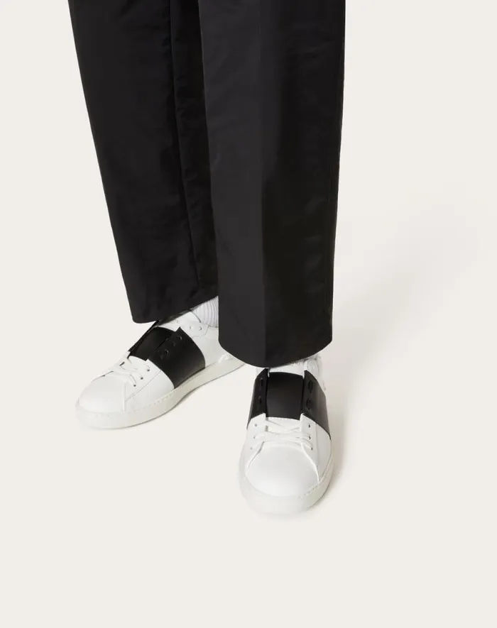 Valentino Sneakers Man Calfskin Open Sneaker For Man In Whitemarine Whitemarine Valentino Sneakers Man Calfskin Open Sneaker For Man In Whitemarine Whitemarine