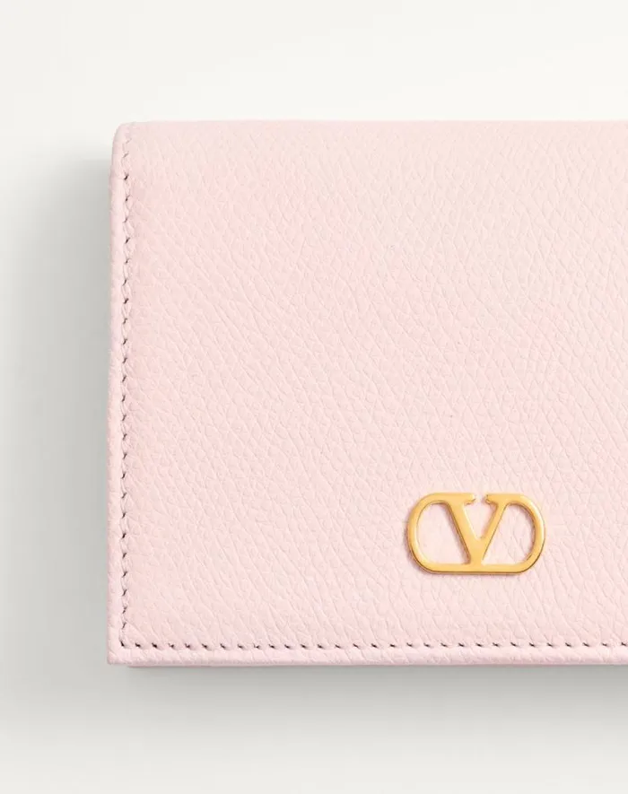 Valentino Wallets And Small Leather Goods Woman Vlogo Signature Grainy Calfskin Wallet For Woman In Rose Quartz Rose Quartz Valentino Wallets And Small Leather Goods Woman Vlogo Signature Grainy Calfskin Wallet For Woman In Rose Quartz Rose Quartz