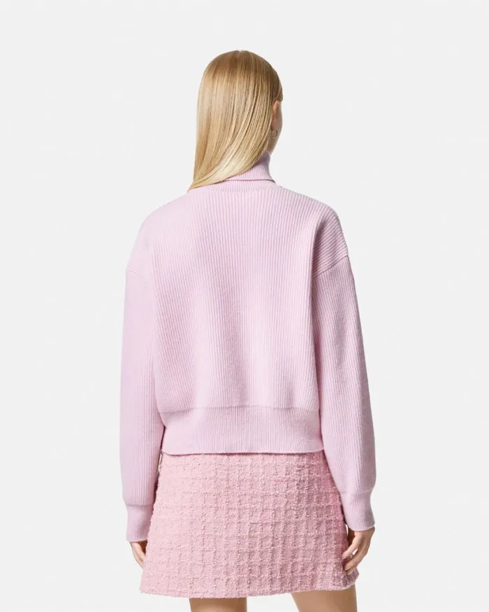 Versace 1978 ReEdition Logo Sweater Light Pink Women Knitwear Versace 1978 ReEdition Logo Sweater Light Pink Women Knitwear