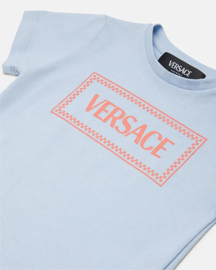 Versace 90s Vintage Logo Baby TShirt Light Blue Children Clothing Versace 90s Vintage Logo Baby TShirt Light Blue Children Clothing