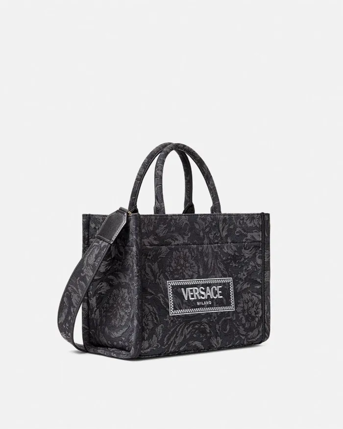 Versace Barocco Athena Small Tote Bag Blackprint Women Totes Versace Barocco Athena Small Tote Bag Blackprint Women Totes