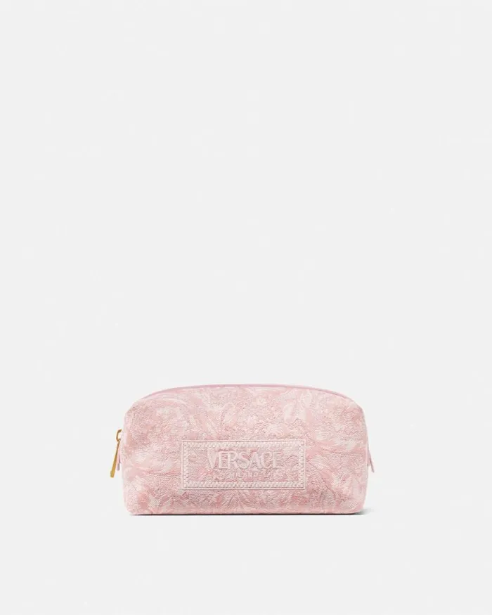 Versace Barocco Jacquard Vanity Pouch Pinkprint Women Wallets