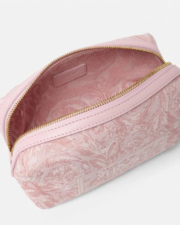 Versace Barocco Jacquard Vanity Pouch Pinkprint Women Wallets Versace Barocco Jacquard Vanity Pouch Pinkprint Women Wallets