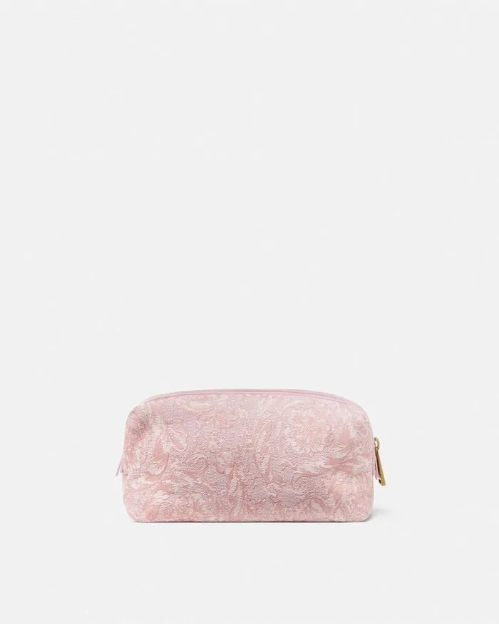 Versace Barocco Jacquard Vanity Pouch Pinkprint Women Wallets Versace Barocco Jacquard Vanity Pouch Pinkprint Women Wallets