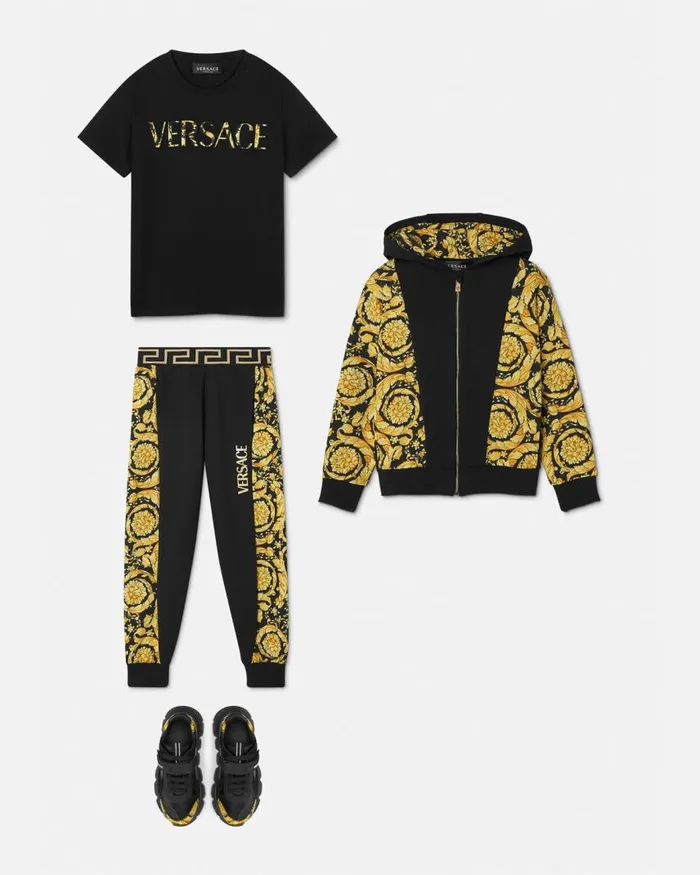 Versace Barocco Kids Sweatpants Black Children Clothing Versace Barocco Kids Sweatpants Black Children Clothing
