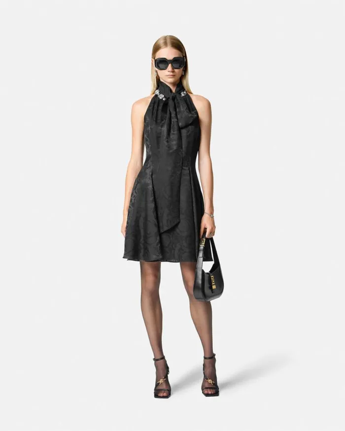 Versace Barocco Lavallire Mini Dress Black Women Dresses Versace Barocco Lavallire Mini Dress Black Women Dresses