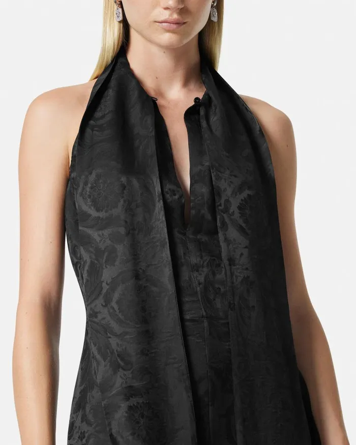 Versace Barocco Lavallire Mini Dress Black Women Dresses Versace Barocco Lavallire Mini Dress Black Women Dresses