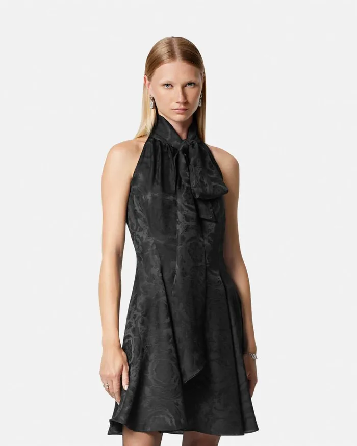 Versace Barocco Lavallire Mini Dress Black Women Dresses Versace Barocco Lavallire Mini Dress Black Women Dresses