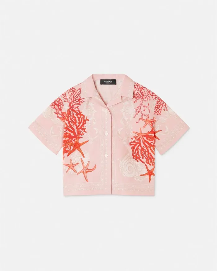 Versace Barocco Sea Kids Shirt Coral Children Clothing