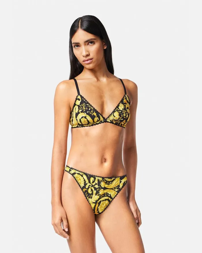 Versace Barocco Thong Blackprint Women Bras and Briefs Versace Barocco Thong Blackprint Women Bras and Briefs