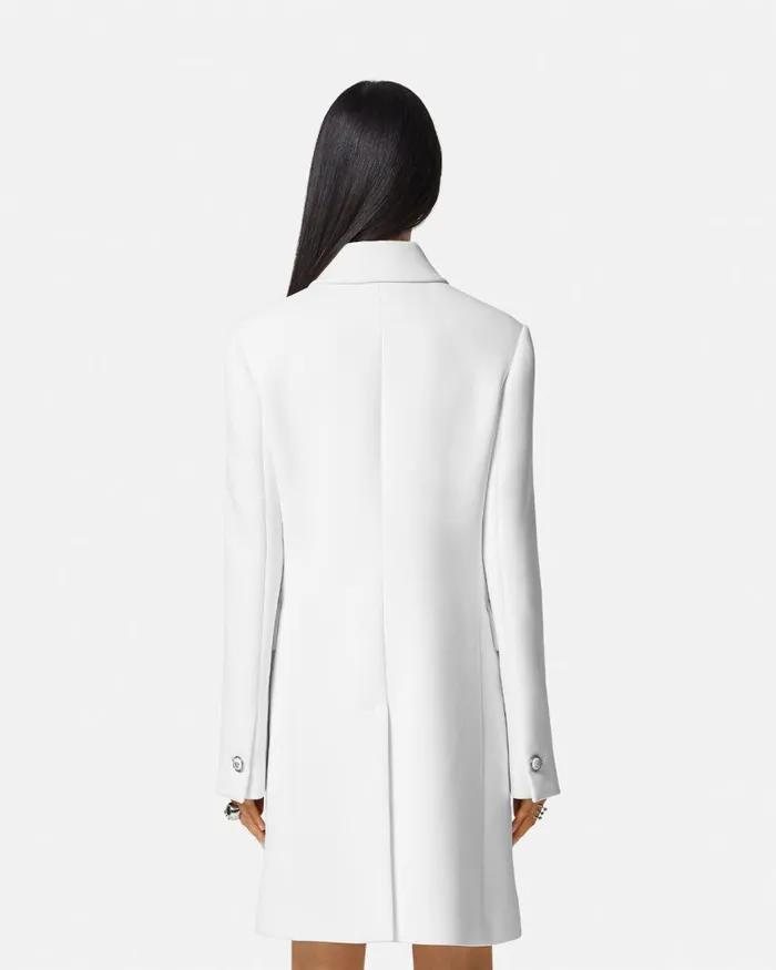 Versace Crpe DoubleBreasted Aline Coat White Women Outerwear and Coats Versace Crpe DoubleBreasted Aline Coat White Women Outerwear and Coats