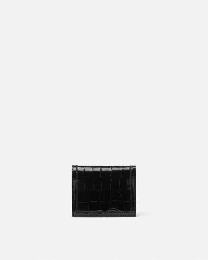 Versace CrocEffect Greca Goddess Wallet Blackgold Women Wallets