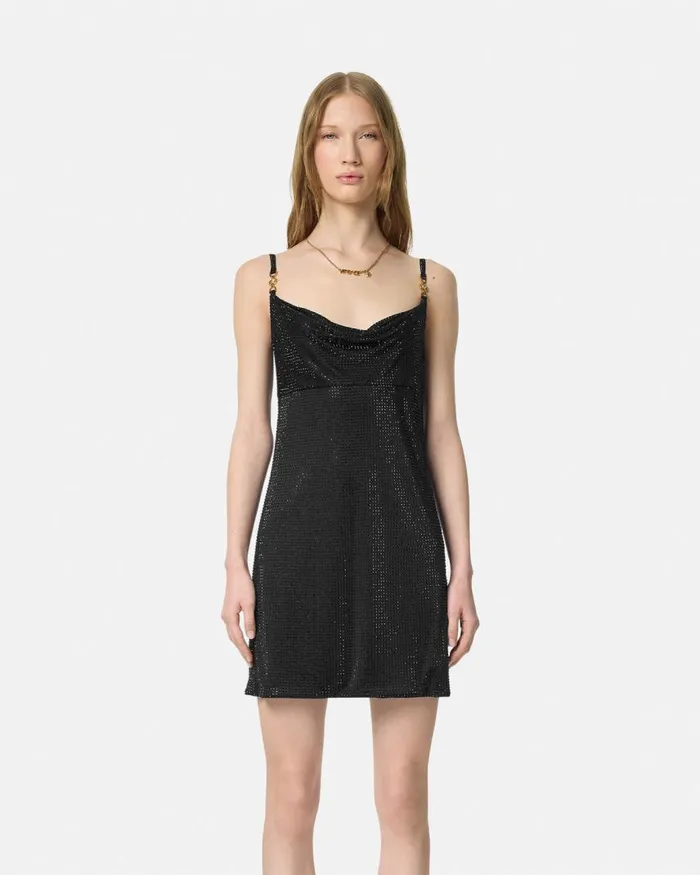 Versace Crystal Medusa 03995 Mini Dress Black Women Dresses Versace Crystal Medusa 03995 Mini Dress Black Women Dresses